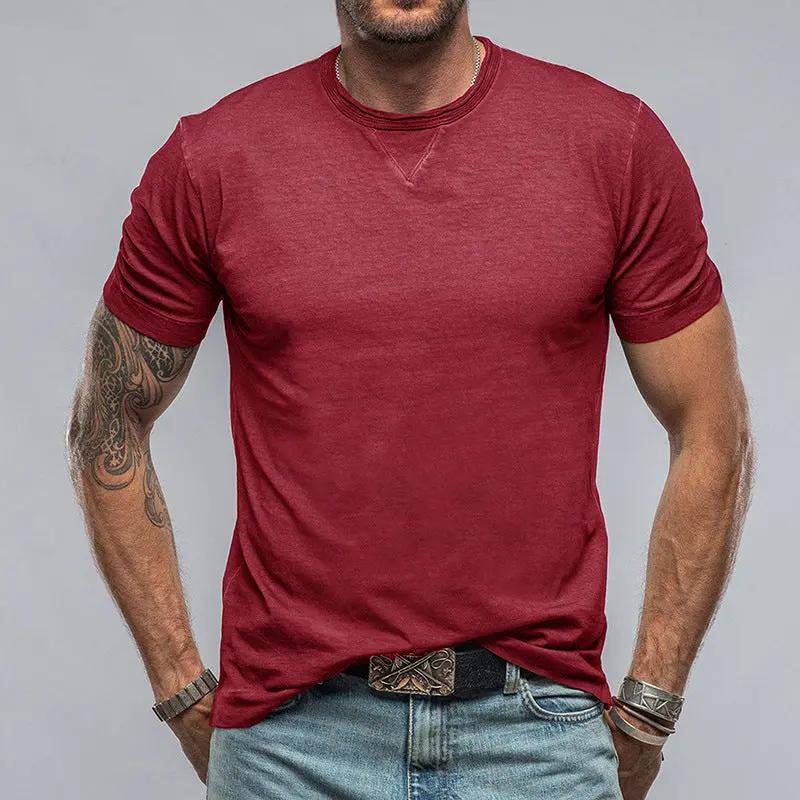 Men's Cotton Blend T-Shirt - Everyday Comfort Tee - UrbanSoft Wine Red