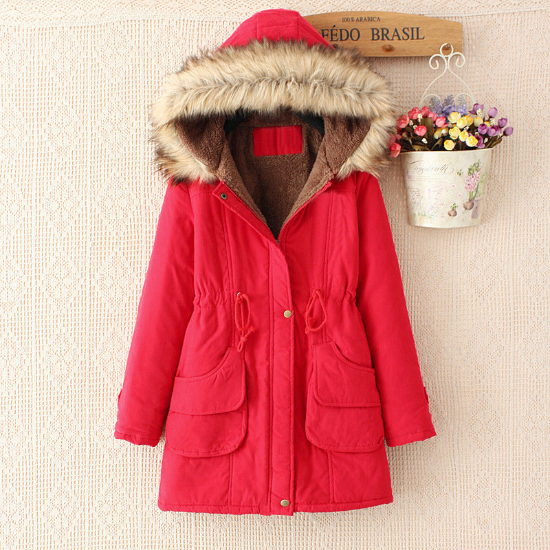 Women's Sherpa-Lined Parka - Faux Fur Trim, Slim Fit - WinterCharm Red