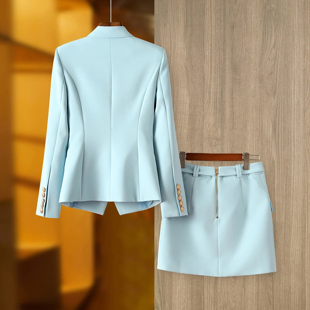 Women's Blazer Skirt Set Tailored Fit 2-Piece - PowerSuit