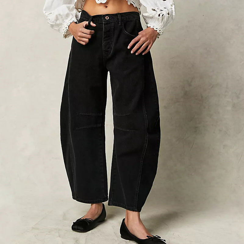 High Waist Wide Leg Jeans for Women - StyleStride Black