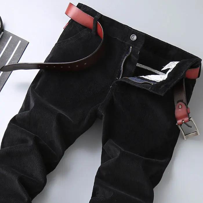 Men’s Corduroy Trousers – Tailored Fit – Straight Leg – Full Length – Button Waist