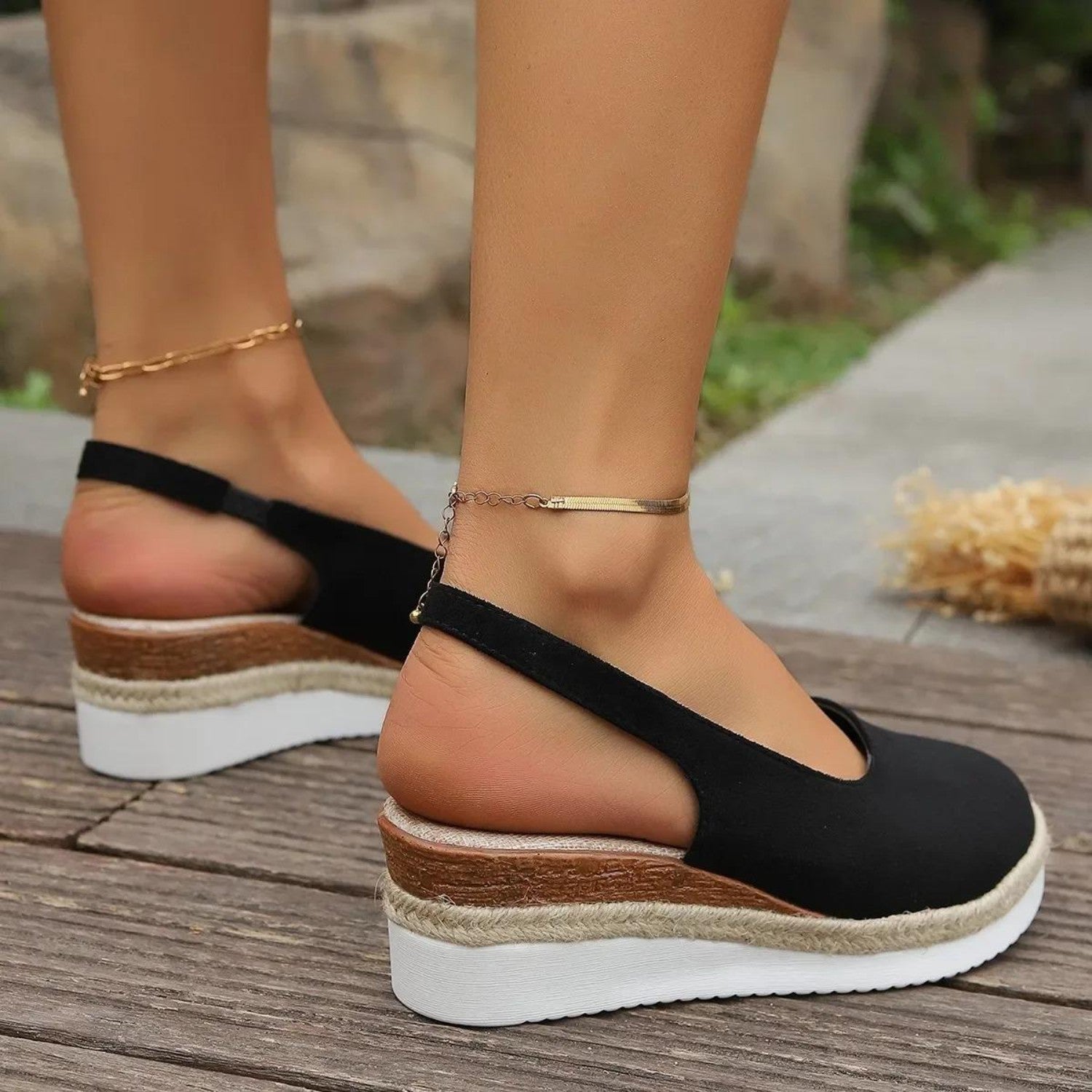 Suede Espadrille Wedge Sandals for Women - Urban Elegance