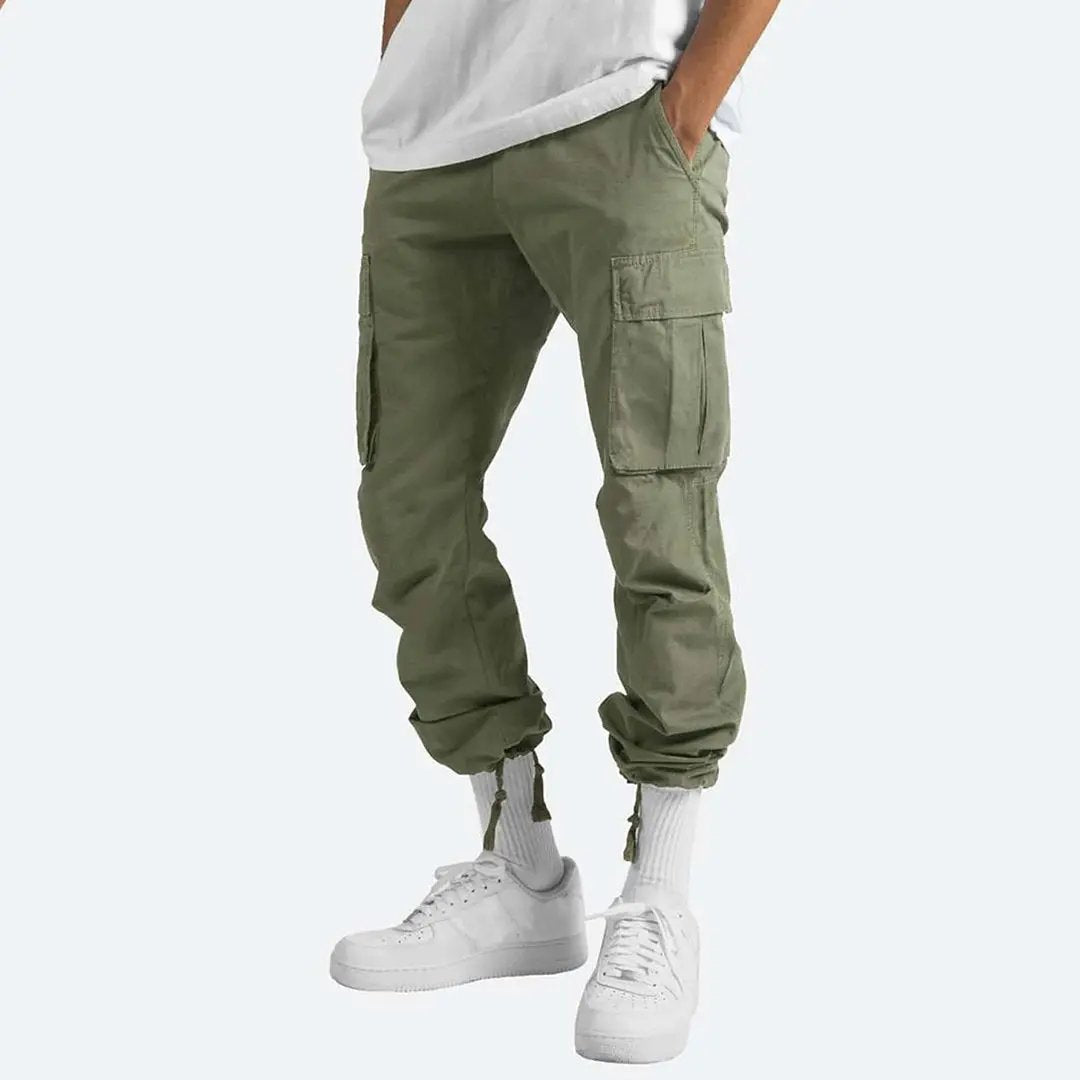 Men’s Cargo Trousers – Relaxed Fit – Straight Leg – Cotton Blend – Utility Pockets