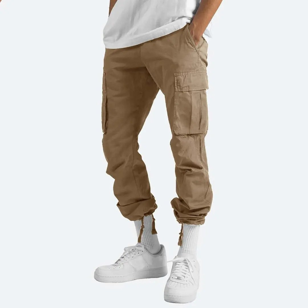 Men’s Cargo Trousers – Relaxed Fit – Straight Leg – Cotton Blend – Utility Pockets