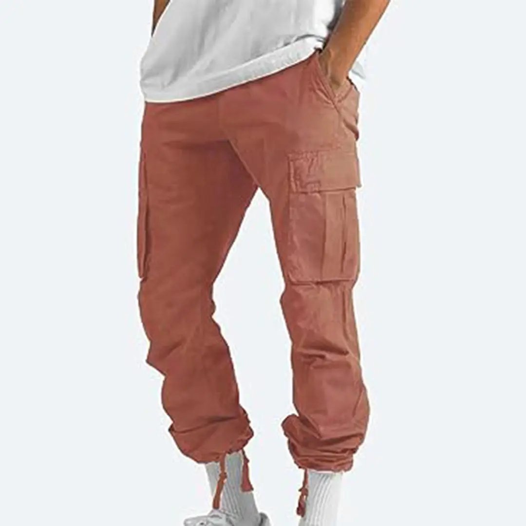 Men’s Cargo Trousers – Relaxed Fit – Straight Leg – Cotton Blend – Utility Pockets