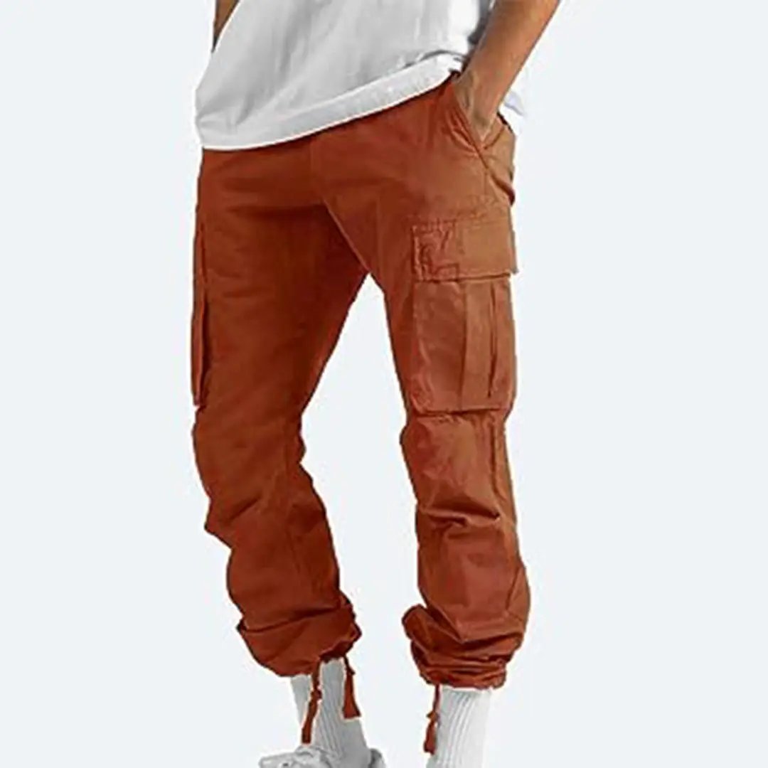 Men’s Cargo Trousers – Relaxed Fit – Straight Leg – Cotton Blend – Utility Pockets