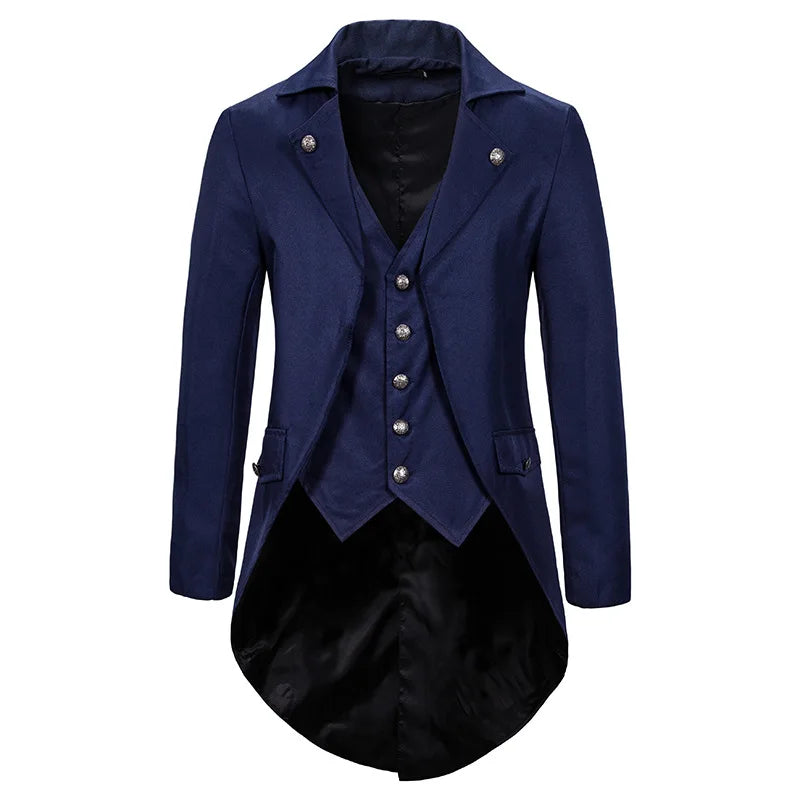 Men's Fitted Steampunk Jacket - Retro Edge Marine