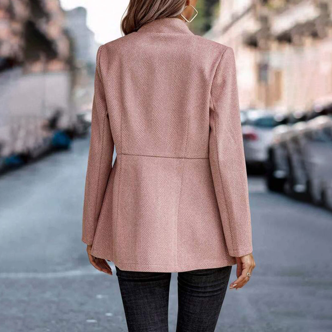 Women's Elegant Pink Fitted Blazer - Rose