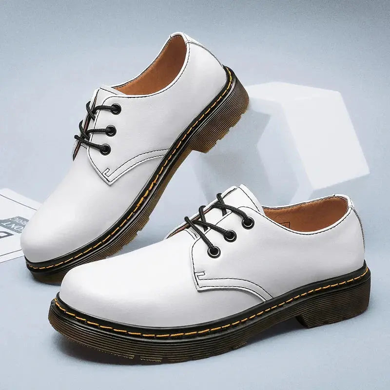 Men’s Oxford Shoes – Smooth Leather – Classic Fit – Formal Lace-Up Design White