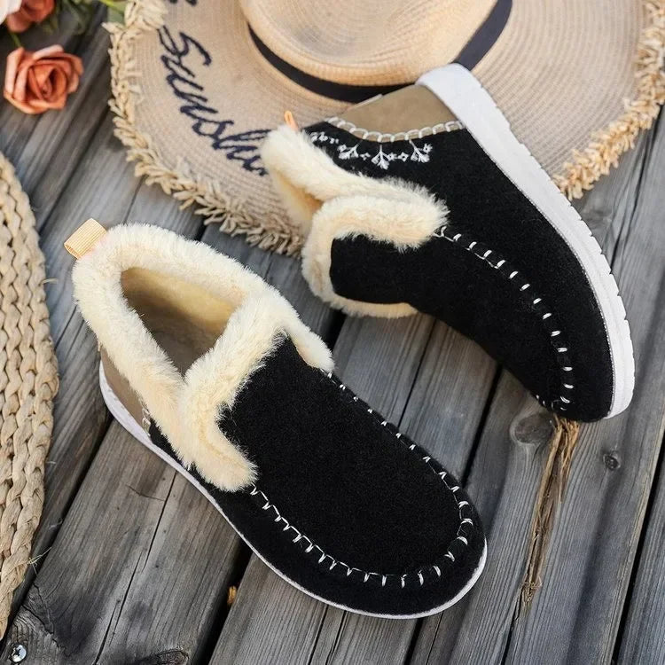 Women's Cozy Ankle Boots Faux Fur Lined - WinterWalk Black