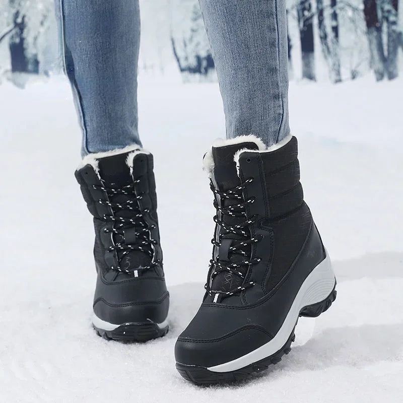 Women's Water-Resistant Faux Fur Lined Snow Boots - WinterGrip