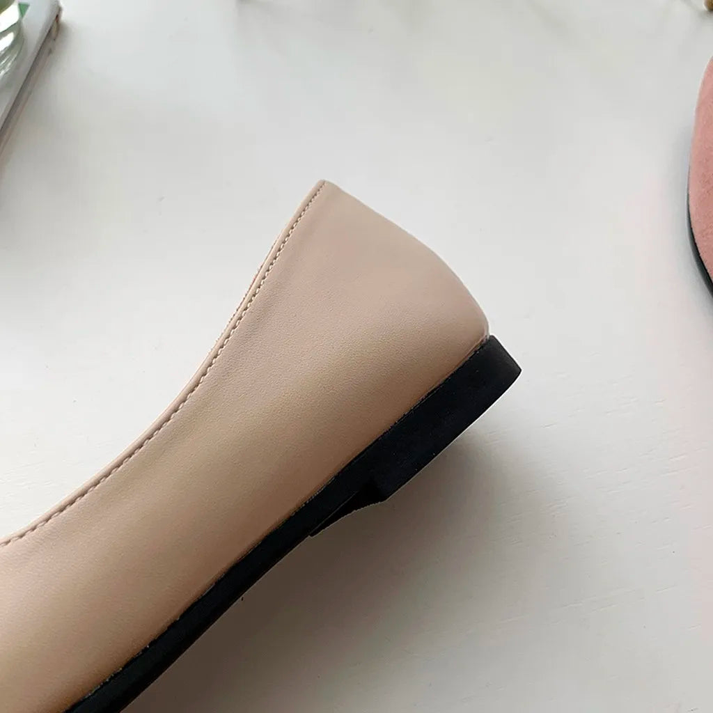 Women's Faux Suede Ballet Flats - Elegant Pointed Toe, Cushioned - CityStep