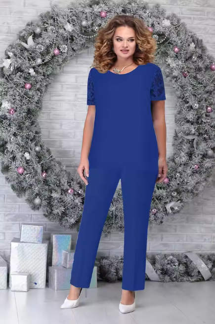 Women's 3-Piece Suit Set Sheer Asymmetrical - AzureChic