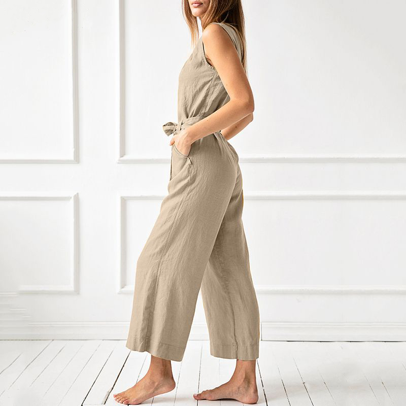 Women's Relaxed Fit Jumpsuit - Flowy Wide Leg - EasyBreezy