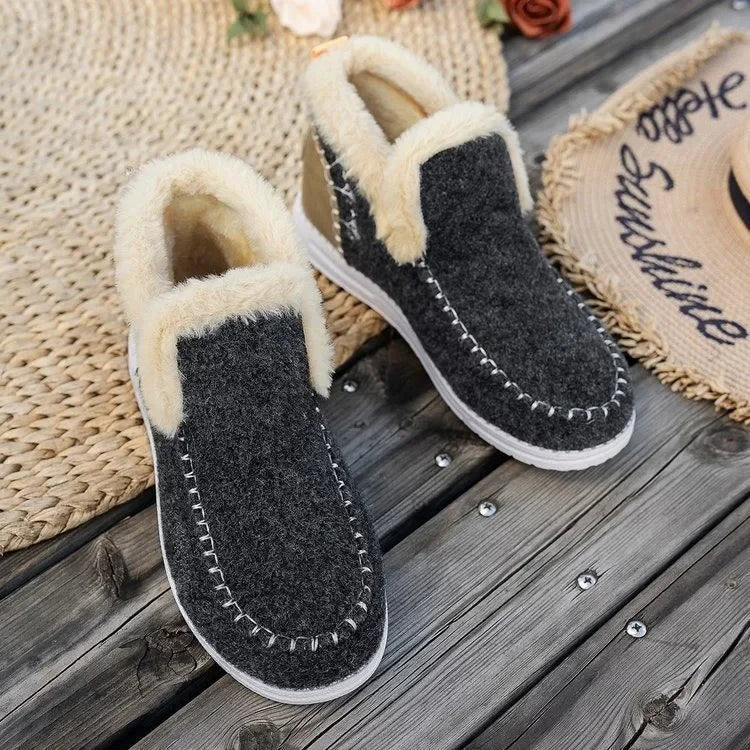 Women's Cozy Ankle Boots Faux Fur Lined - WinterWalk Gray