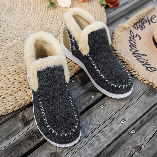 Women's Cozy Ankle Boots Faux Fur Lined - WinterWalk Gray