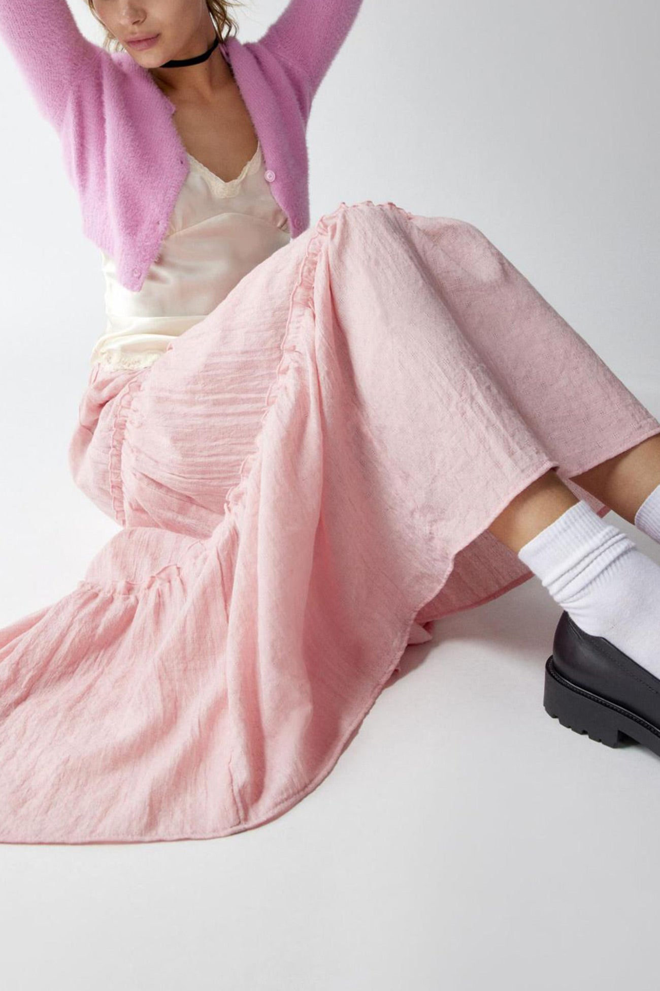 Women's Flowy Maxi Skirt - Lightweight Tiered Cotton-Linen - Summer Breeze