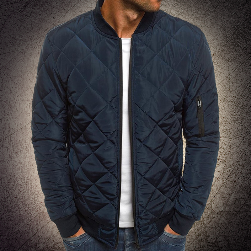 Men's Quilted Bomber Jacket - UrbanFlyer Blue