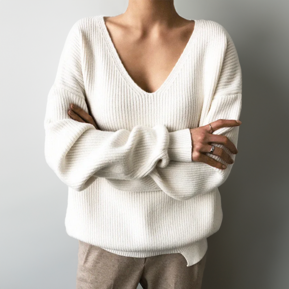 Women's Soft V-Neck Sweater - ComfortKnit