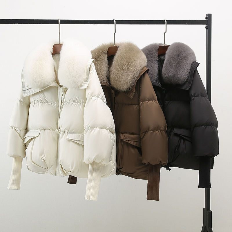 Women's Oversized Puffer Jacket Faux Fur Collar - UrbanGlam