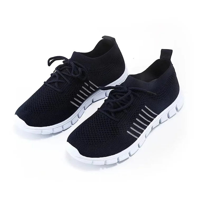 Women's Knit Sneakers Cushioned Sole Low-Cut - UrbanStride Navy blue