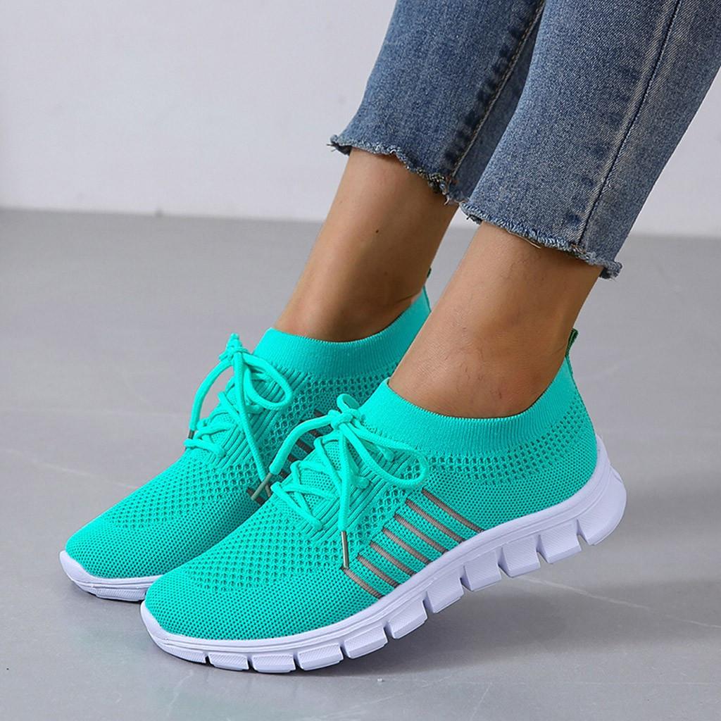 Women's Breathable Knit Sportshoes Cushioned Sole - ActiveStride Turquoise