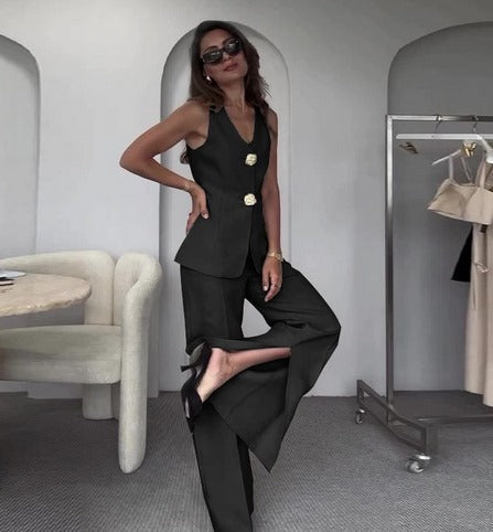 Women's Premium Blazer Suit Set - PowerSuit Black