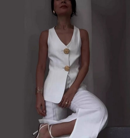 Women's Premium Blazer Suit Set - PowerSuit White