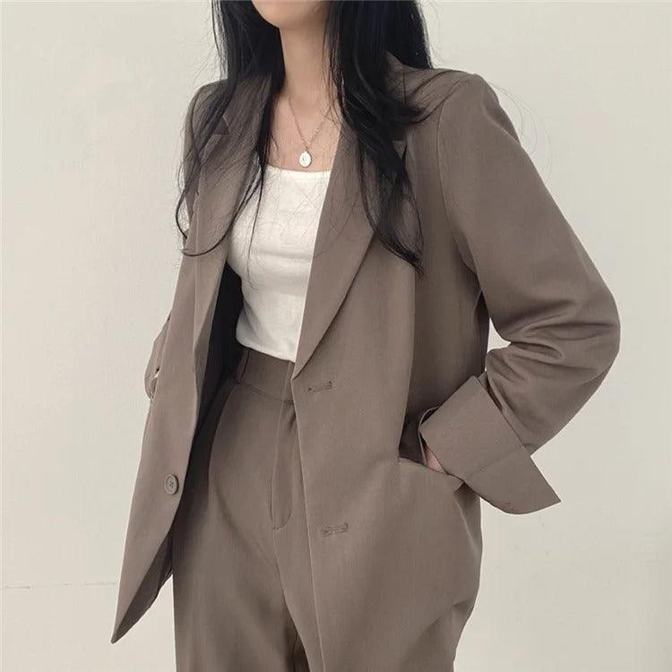 Women's Suit Set - Oversized Blazer & Trousers - Tailored Chic - PowerSuit