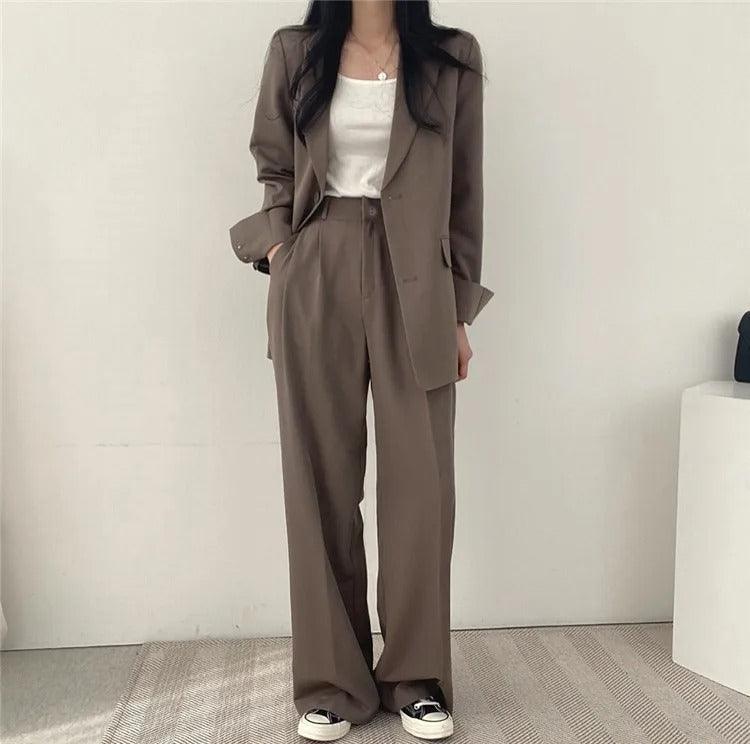 Women's Suit Set - Oversized Blazer & Trousers - Tailored Chic - PowerSuit