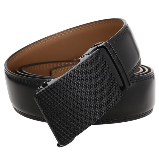 Men’s Leather Belt – Slide Ratchet – Adjustable Fit – Business Formal Accessory