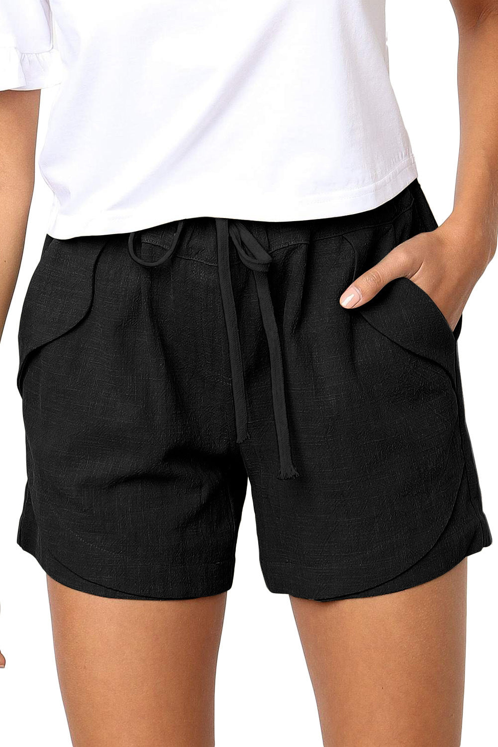Women's High Waist Summer Shorts - BreezyEase Black 2