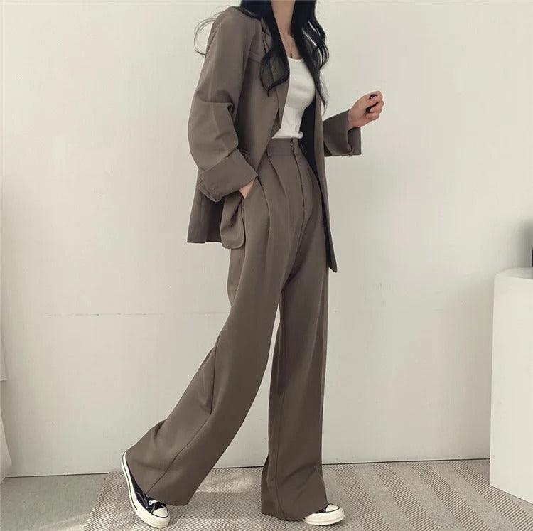 Women's Suit Set - Oversized Blazer & Trousers - Tailored Chic - PowerSuit