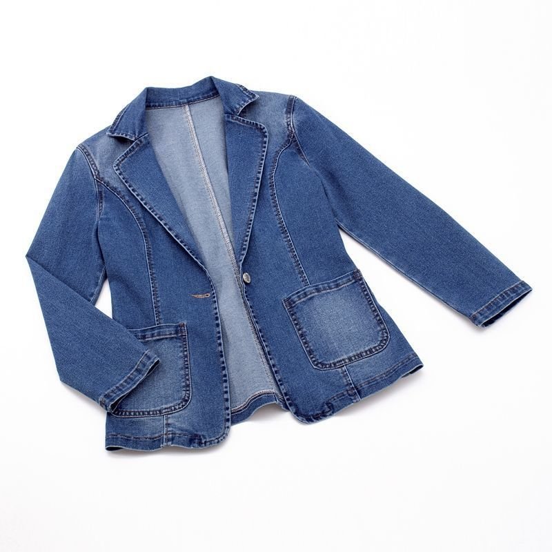 Women's Tailored Denim Blazer Chic Sophistication - DenimEdge