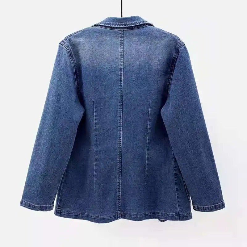 Women's Tailored Denim Blazer Chic Sophistication - DenimEdge