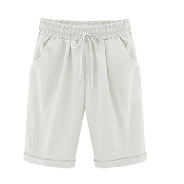 Women's Relaxed Fit Shorts Breathable with Deep Pockets - BreezyWear White