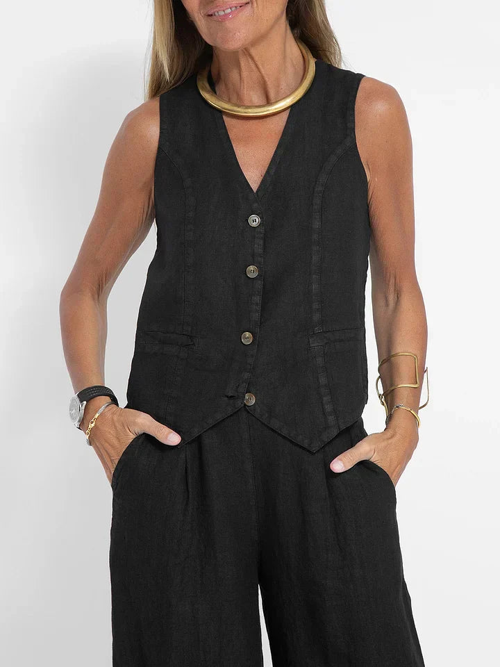 Women's Linen Vest - Tailored Fit, Lightweight & Versatile - Vestify