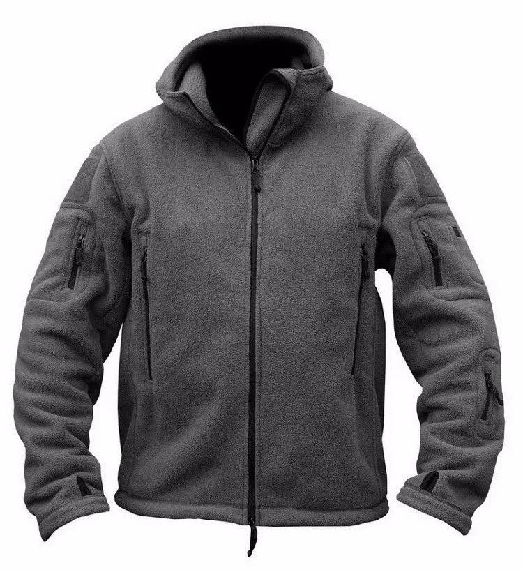 Men’s Fleece Jacket – Hooded – Regular Fit – Full Zip – Thermal Gray