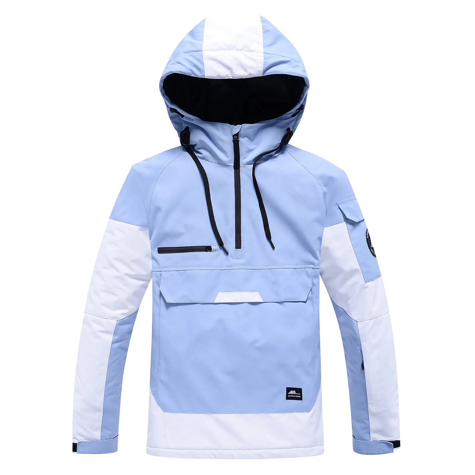 Women's Water-Resistant Pullover Hoodie with Pockets - AquaShield Blue