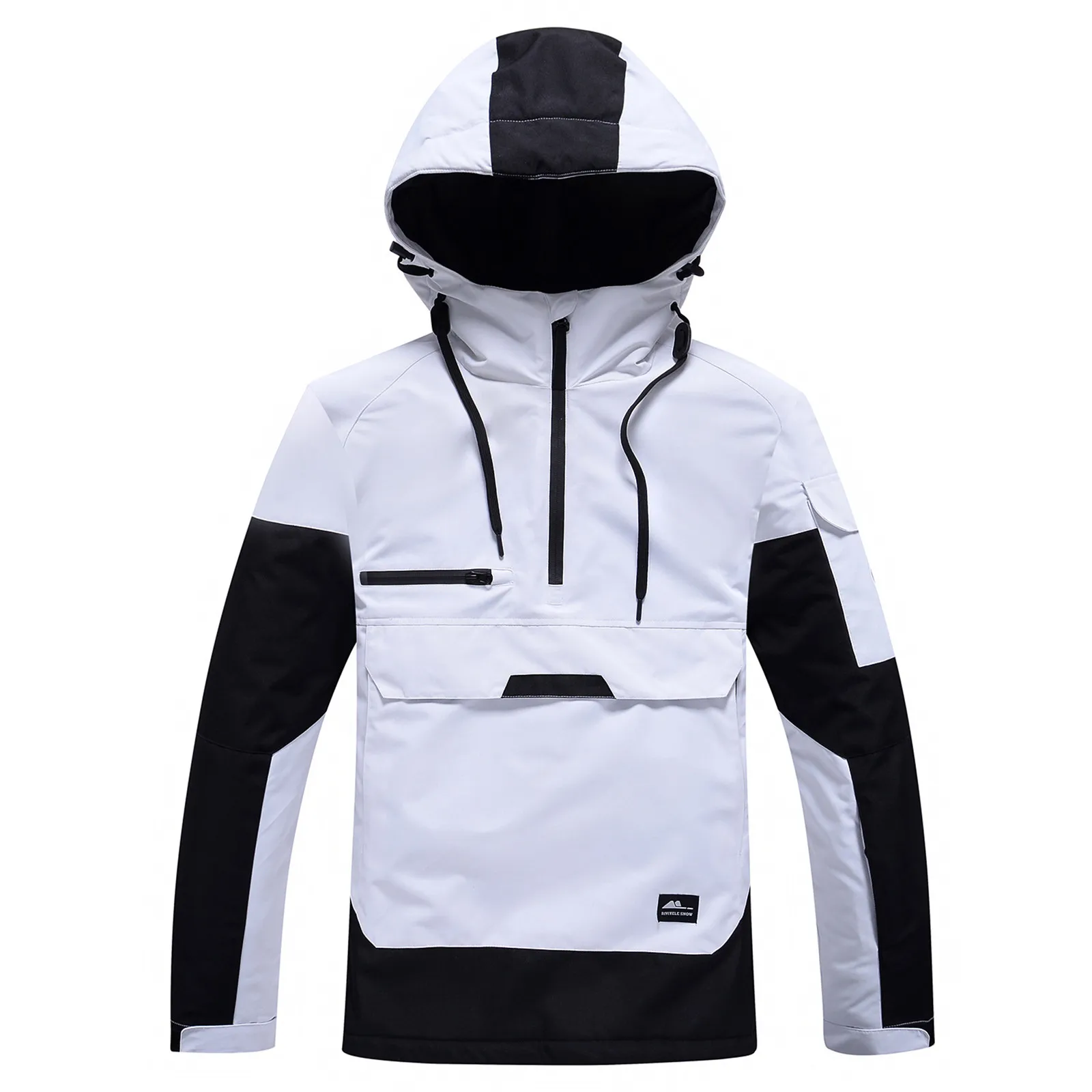 Women's Water-Resistant Pullover Hoodie with Pockets - AquaShield White