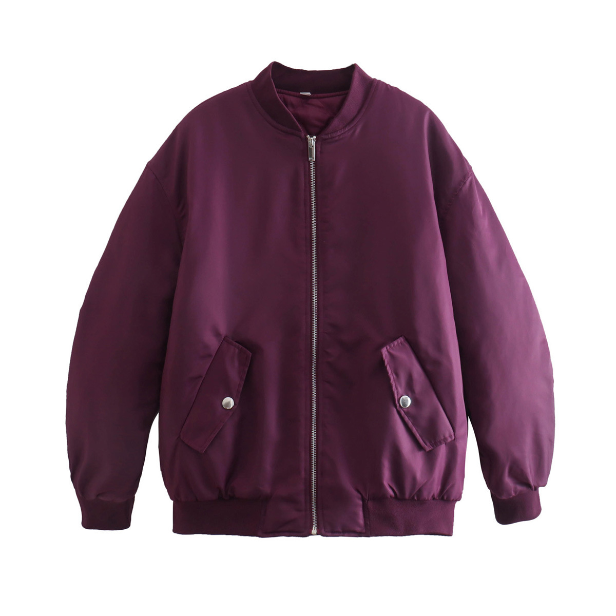Oversized Women's Bomber Jacket - Effortless Street Style - UrbanEdge Purple
