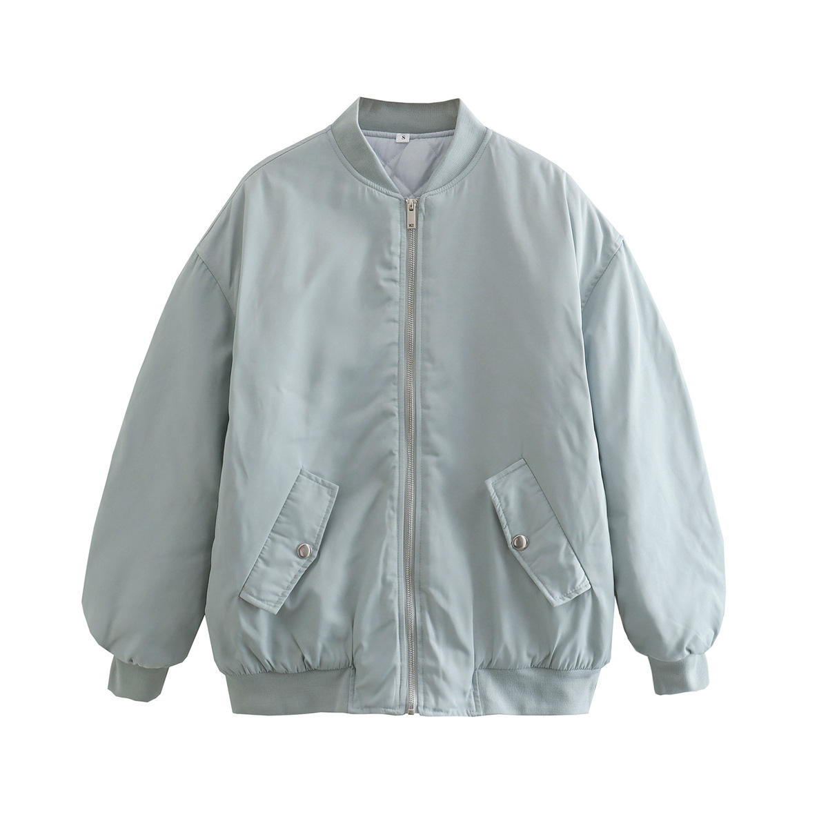 Oversized Women's Bomber Jacket - Effortless Street Style - UrbanEdge Blue
