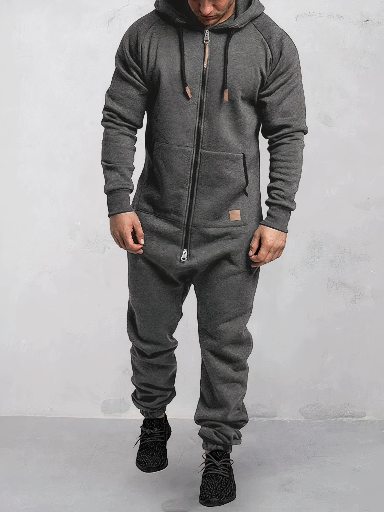 Men’s Tracksuit Set – Cotton Blend – Regular Fit – Full Zip Hoodie – Ribbed Cuffs