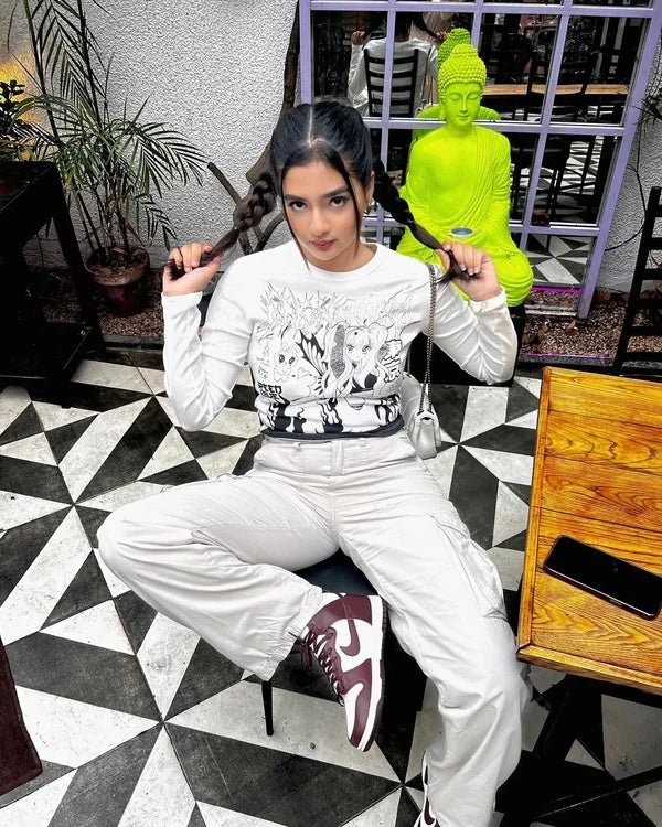 Women's Relaxed Wide Leg Cargo Pants with Pockets - StreetFlex White