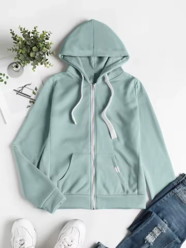 Women's Cotton Zip-Up Hoodie Soft & Cozy - ComfortZip Blue