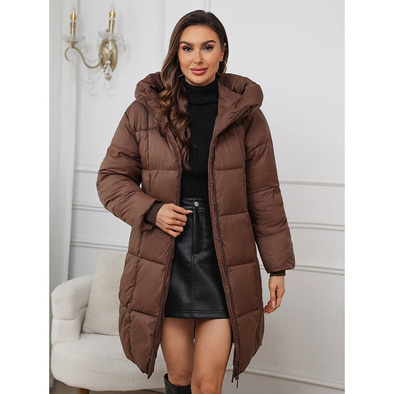 Women's Insulated Padded Coat Slim Fit Quilted - WinterEase Brown