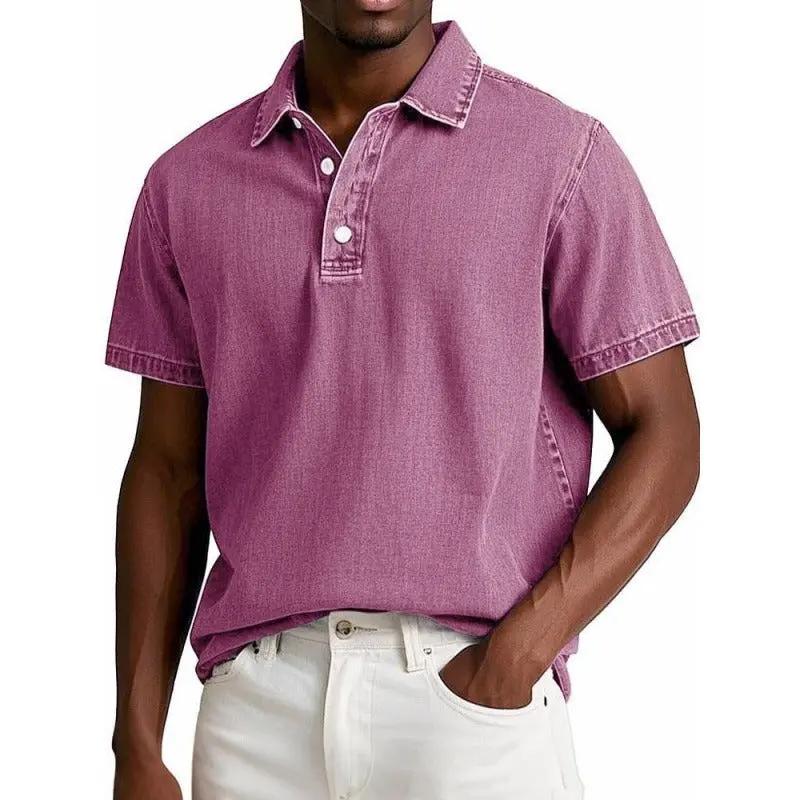 Men's Premium Cotton Blend Polo Shirt - ComfortStyle Purple