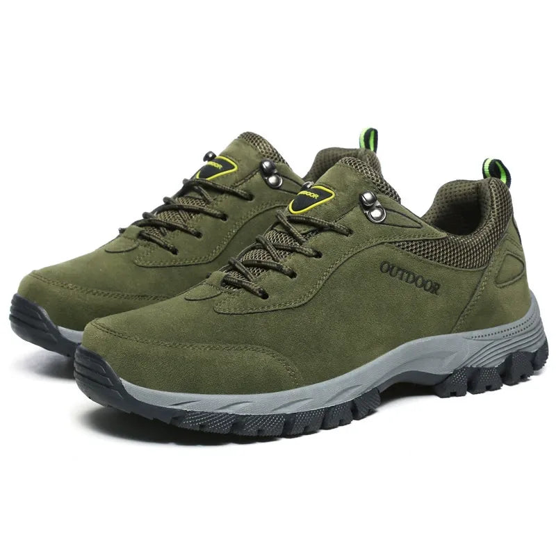 Men’s Hiking Shoes – Low-Top – Breathable Mesh Collar – Reinforced Toe – Grip Outsole Green