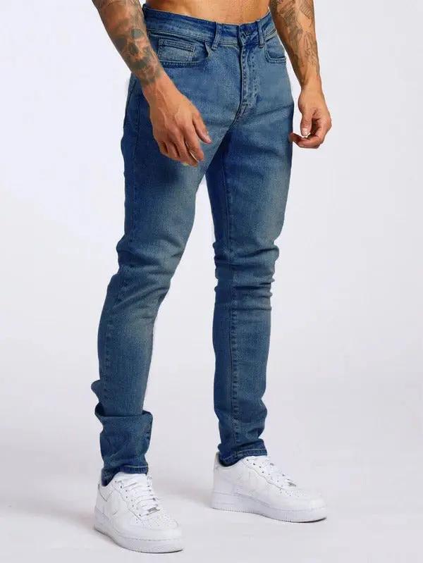 Men’s Slim Fit Jeans – Stretch Denim – Five Pocket – Full Length Casual Style Dark Blue