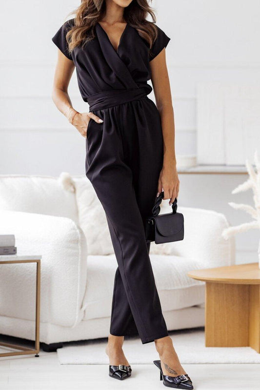 Women's Lightweight Summer Jumpsuit Breathable Casual Outfit - BreezeWear Black